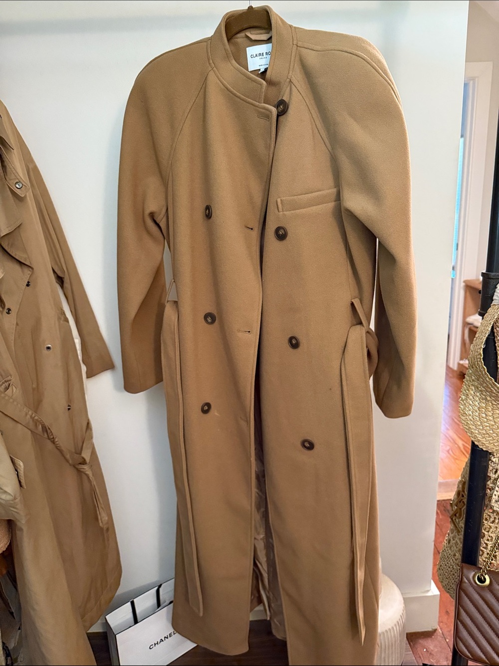 Classic Camel Wool-Blend Women's trench nakd claire rose